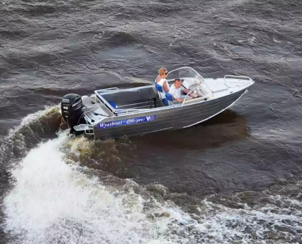 Алюминиевый катер Wyatboat-490 Pro водомет в Гатчине Алюминиевый катер Wyatboat-490 Pro водомет в Гатчине